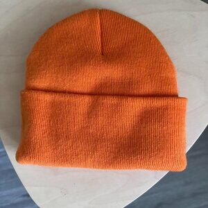 Bright orange beanie